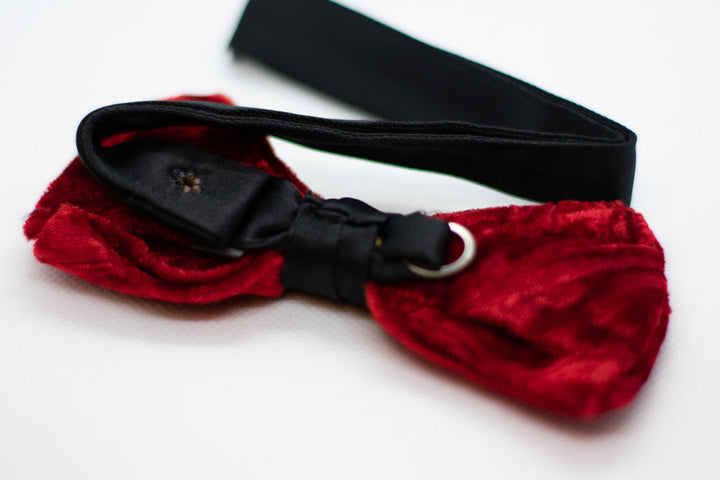 Velvet Red Bowtie Adjustable Formal Wedding Party Necktie Bow Tie Tuxedo