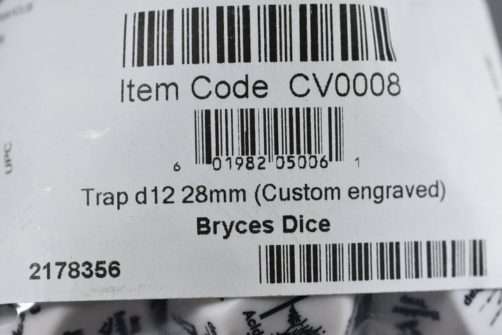 Chessex Opaque White Trap d12 - 28mm Adventure Dice with 12 Unique Traps