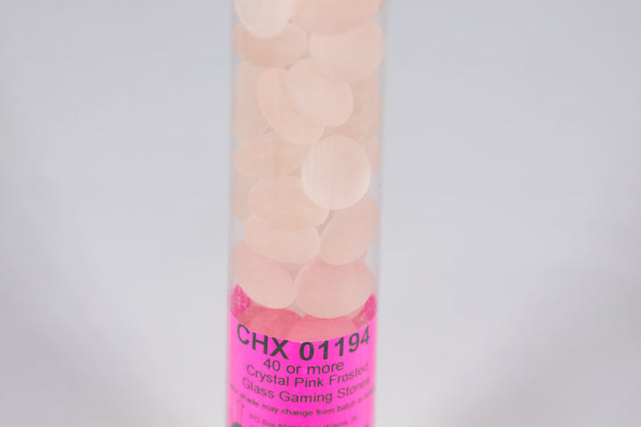 40+ Crystal Pink Frosted Glass Gaming Stones Counters