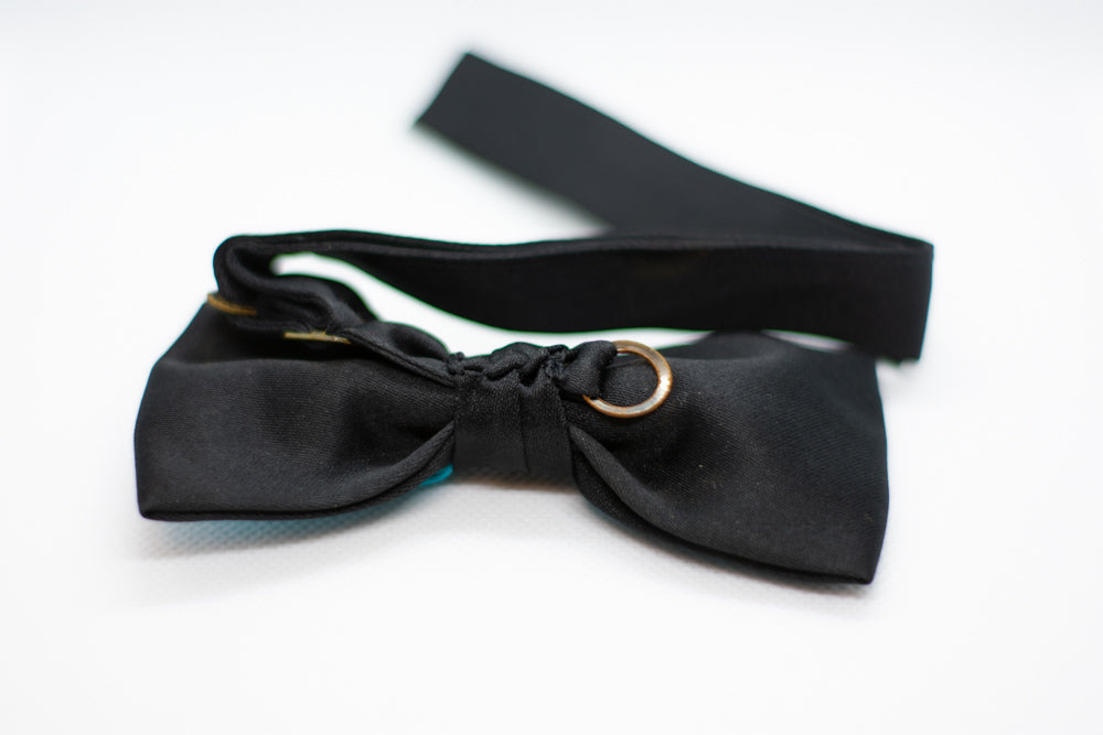 Black w/blue Bowtie Adjustable Formal Wedding Party Necktie Bow Tie Tuxedo