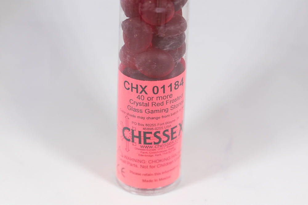 40+ Crystal Red Frosted Glass Gaming Stones Counters