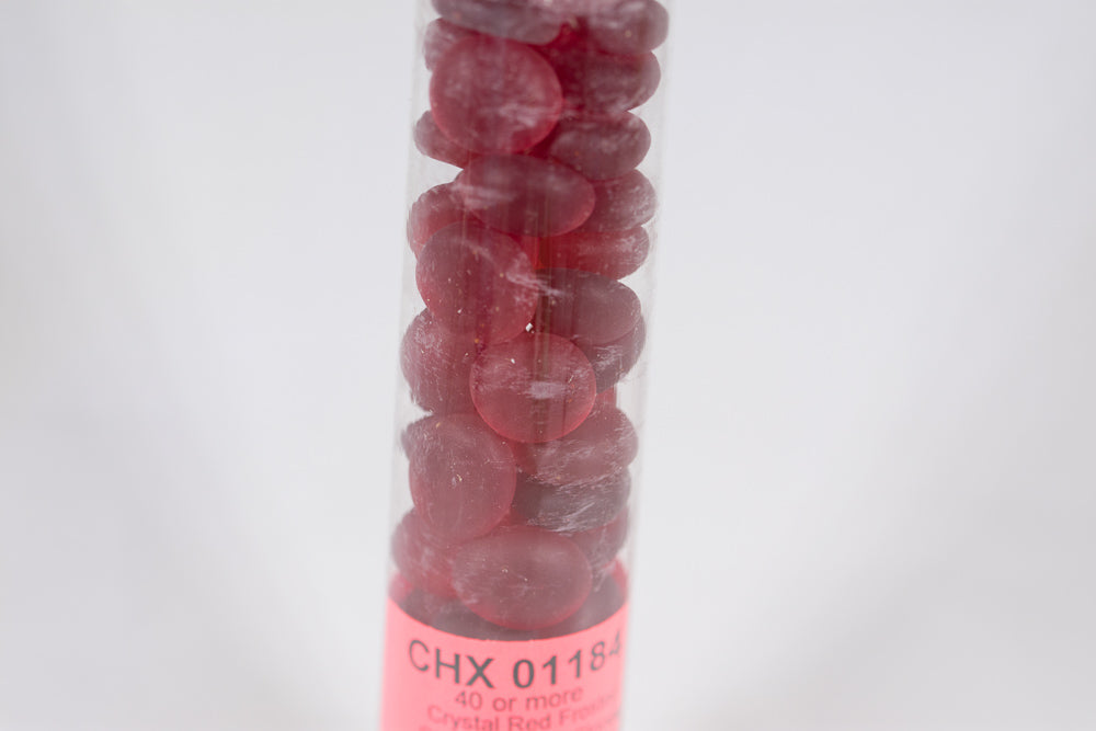 40+ Crystal Red Frosted Glass Gaming Stones Counters