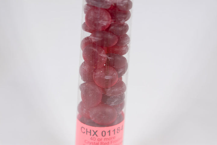 40+ Crystal Red Frosted Glass Gaming Stones Counters