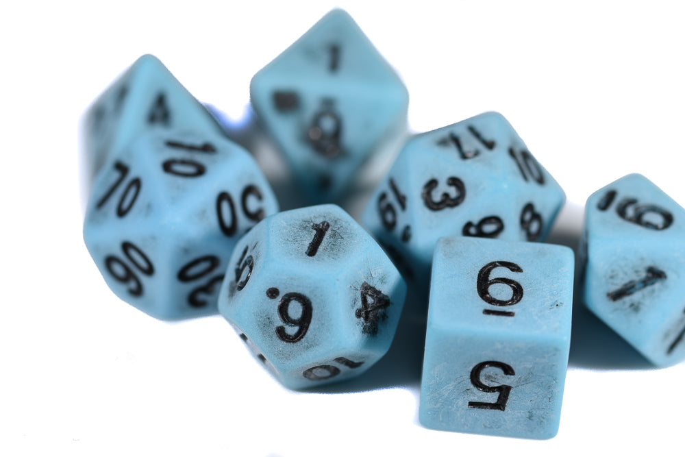 Blue Ancient 7-Dice Set