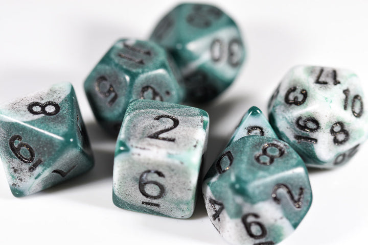Blend Green/White Ancient 7-Dice Set