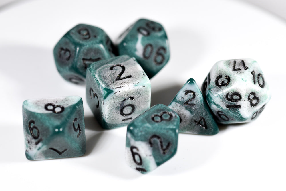 Blend Green/White Ancient 7-Dice Set