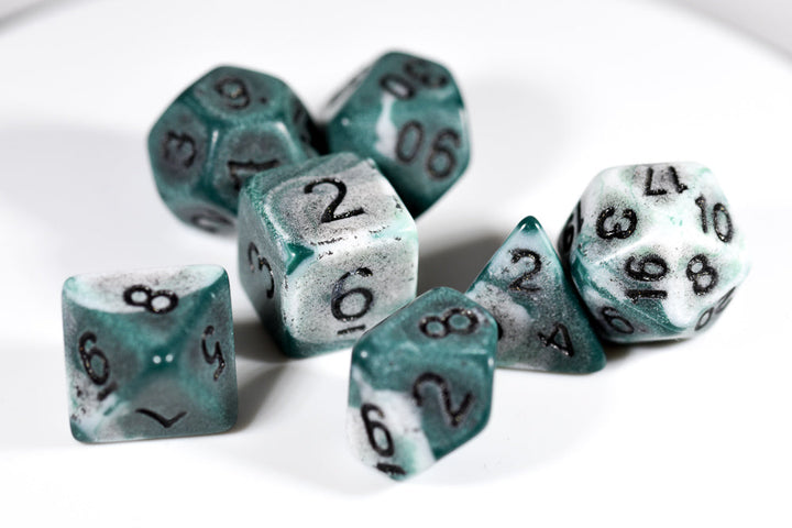 Blend Green/White Ancient 7-Dice Set