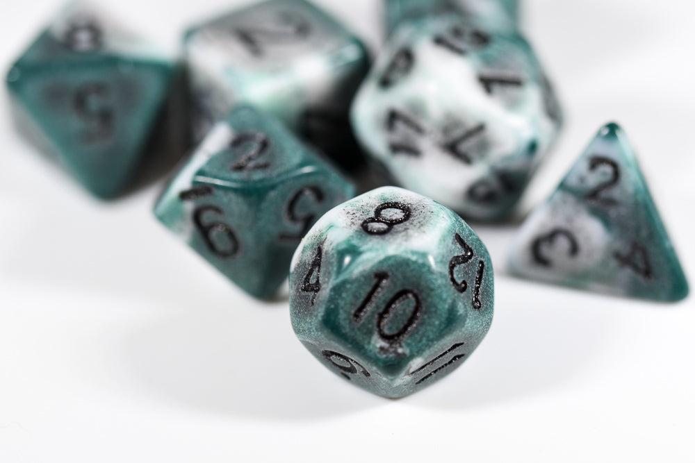 Blend Green/White Ancient 7-Dice Set