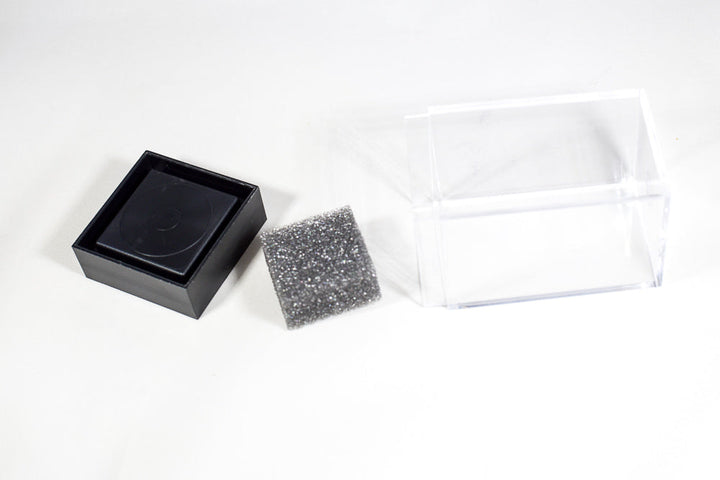 Empty Crystal Display Box (M) Tall Clear w/Black Lid  2½"x 1½"x 1½"