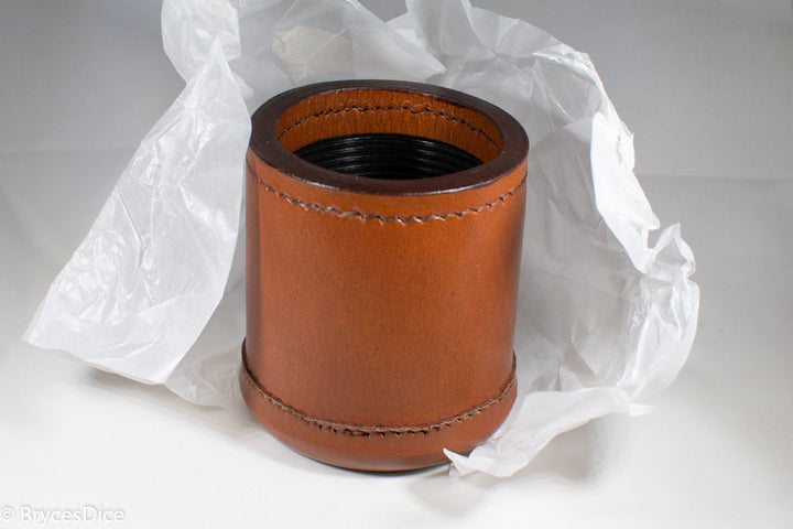 Handmade Leather Dice Cup (Light Brown)