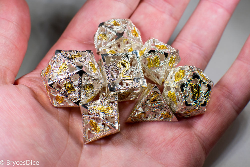 (Elvish White w/gold) Deadly Dragon Dice: Shards of Oblivion Hollow Metal