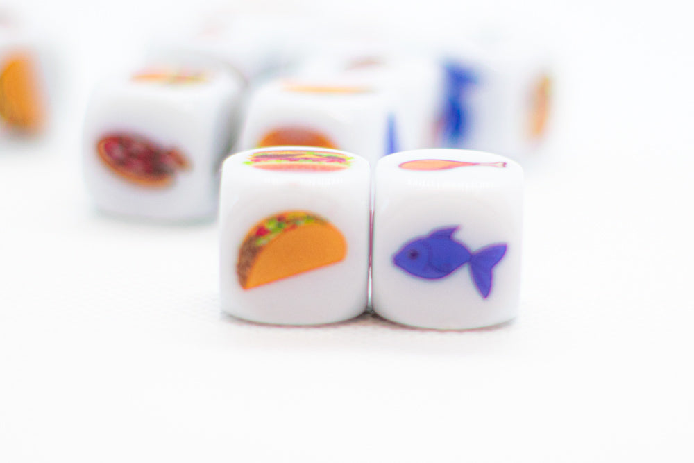 Food Dice d6 | Decide What to Eat Dice 6-Sided 16mm Foodie Dice