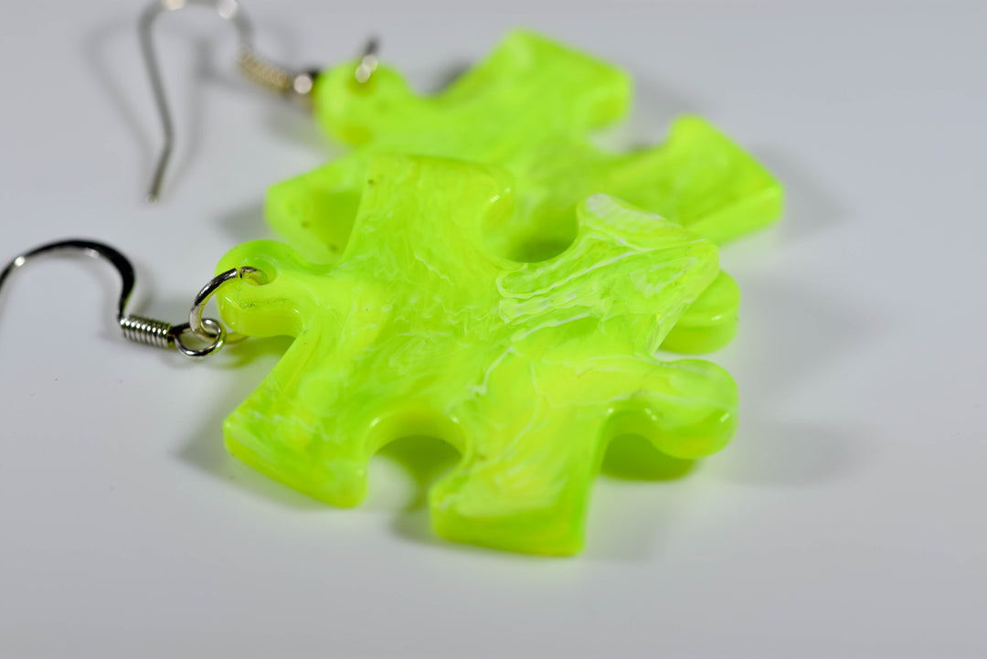 Earrings Vortex Puzzle Piece Pair (Bright Yellow) [15]