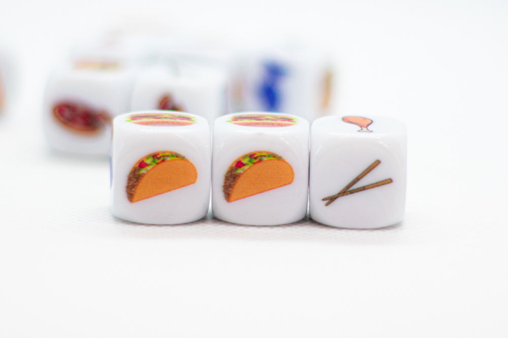 Food Dice d6 | Decide What to Eat Dice 6-Sided 16mm Foodie Dice