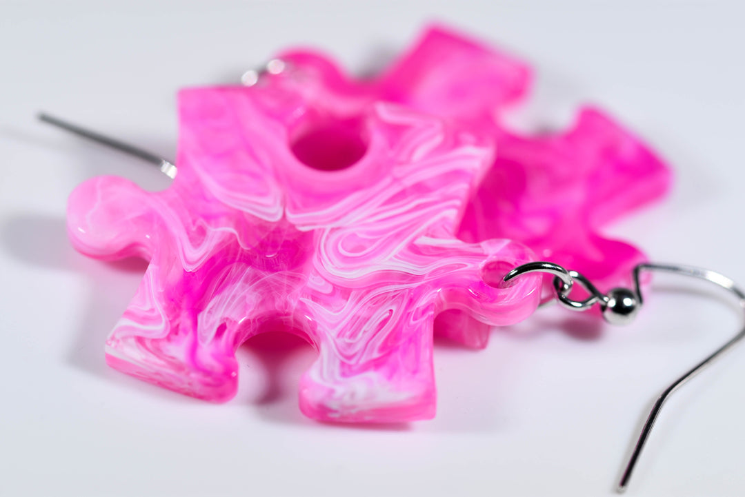 Earrings Vortex Puzzle Piece Pair (Pink) [16]