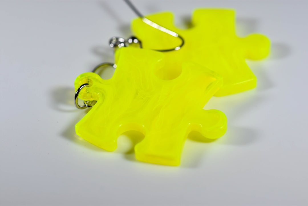 Earrings Vortex Puzzle Piece Pair (Yellow) [17]