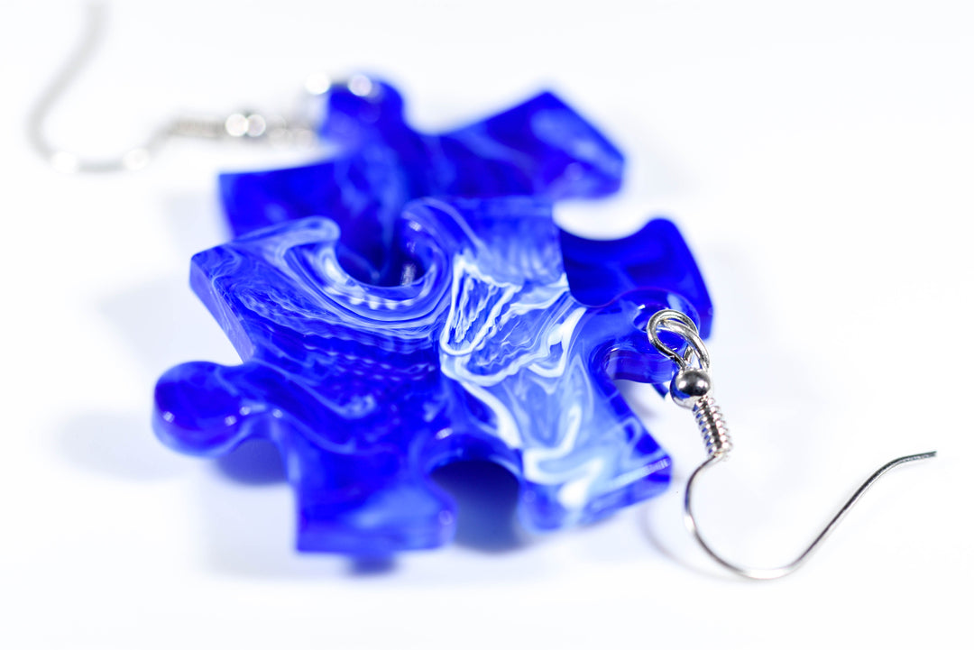 Earrings Vortex Puzzle Piece Pair (Blue) [20]