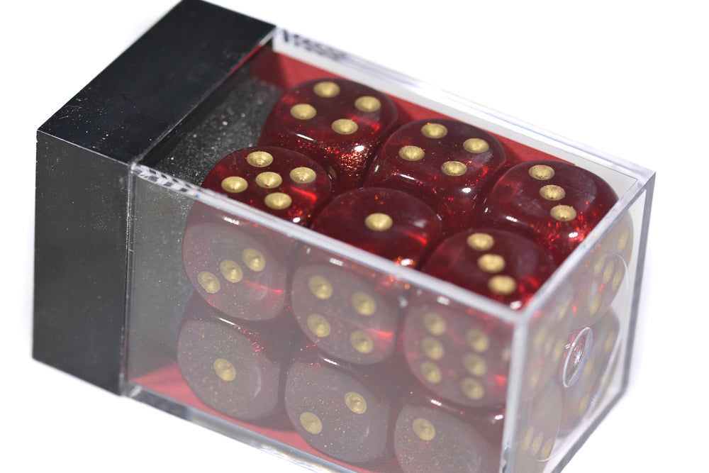 Borealis Magenta/gold Numbers 16mm Block d6