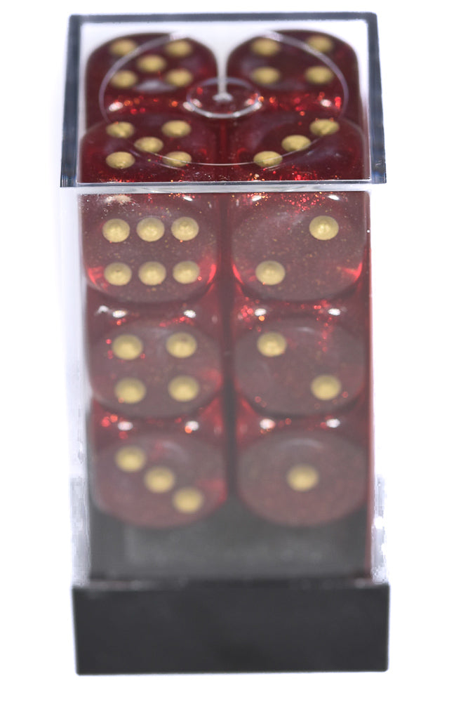 Borealis Magenta/gold Numbers 16mm Block d6