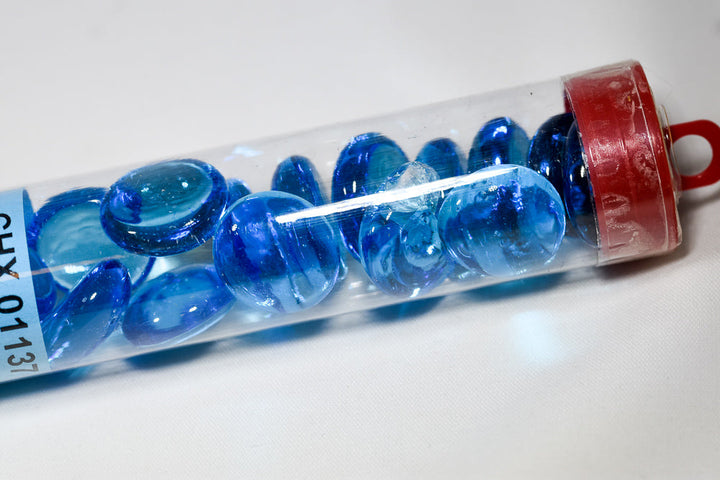 20+ Azure Blue Glass Gaming Stones Counters