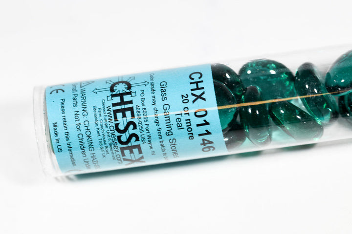 20+ Teal Glass Gaming Stones Counters