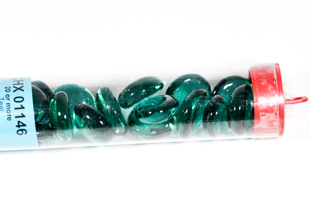 20+ Teal Glass Gaming Stones Counters