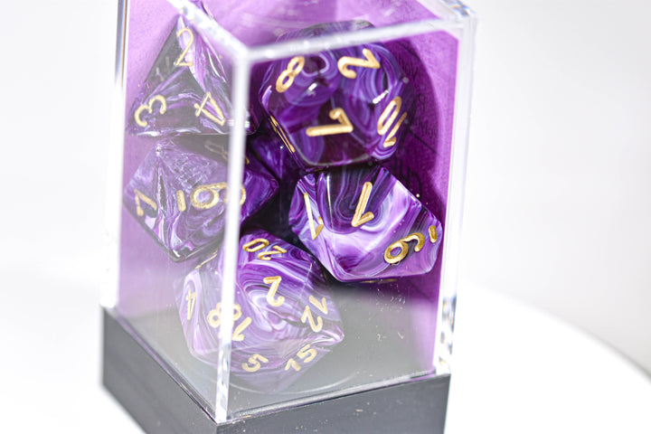 Vortex Purple/gold Polyhedral 7-Dice Set