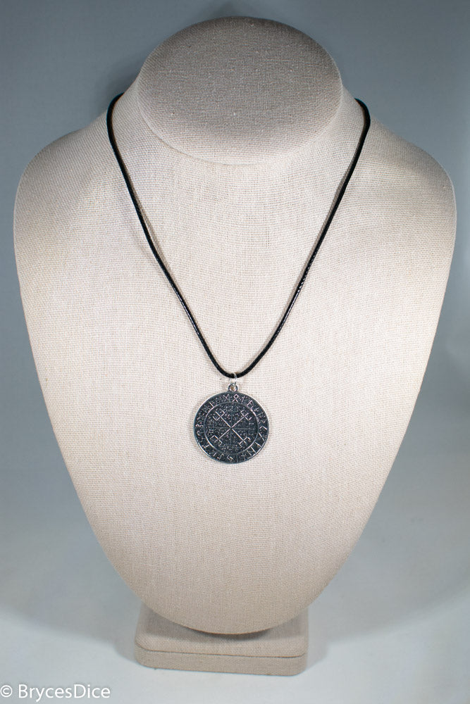 Silver Viking Icelandic Vegvisir Helmet In Runic Circle Pendant Compass Amulet Necklace