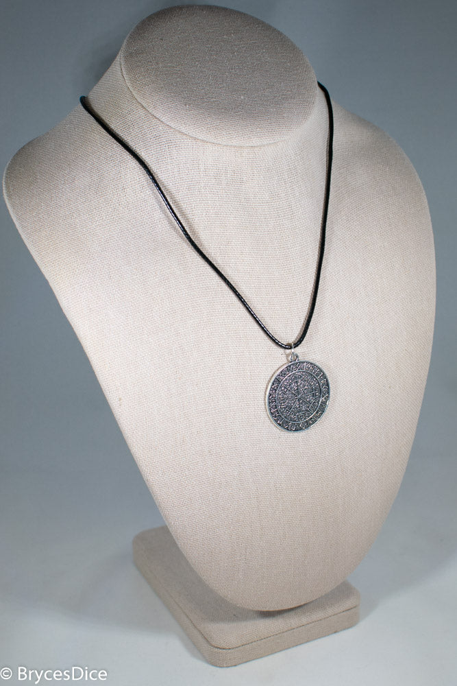 Silver Viking Icelandic Vegvisir Helmet In Runic Circle Pendant Compass Amulet Necklace