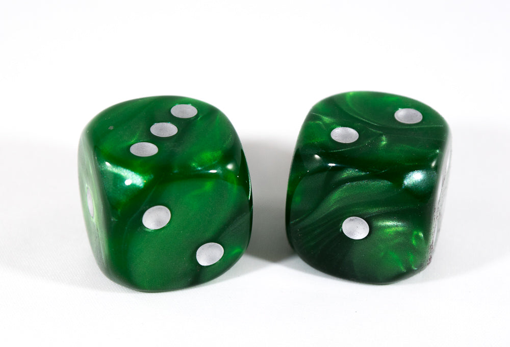 OOP Rare 30mm Velvet Dark Green Dice Silver Pips by Chessex Out of Print (Sold per piece)