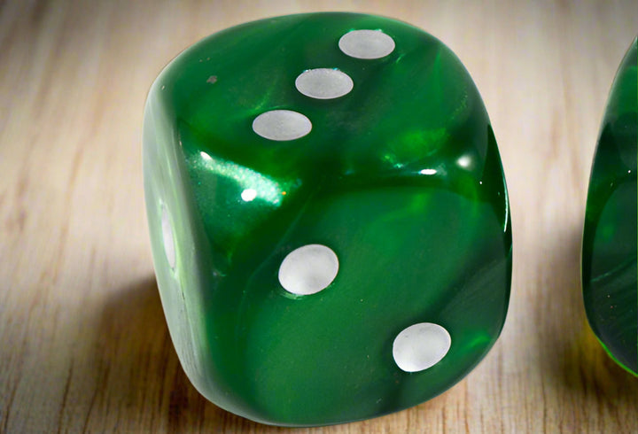 OOP Rare 30mm Velvet Dark Green Dice Silver Pips by Chessex Out of Print (Sold per piece)