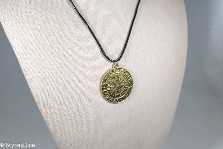 Gold Viking Icelandic Vegvisir Helmet In Runic Circle Pendant Compass Amulet Necklace