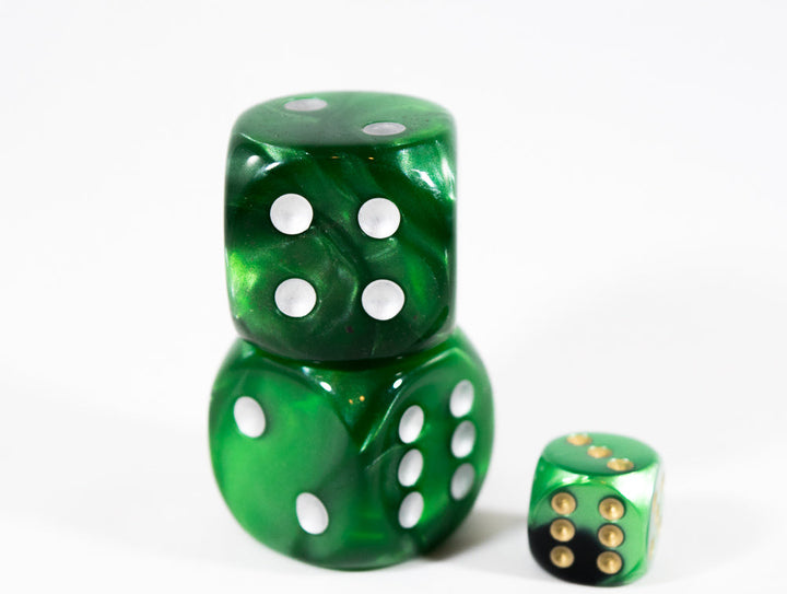 OOP Rare 30mm Velvet Dark Green Dice Silver Pips by Chessex Out of Print (Sold per piece)