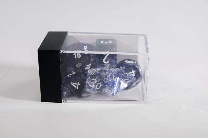 Chessex Polyhedral 7 Die Nebula Black w/ White Numbers Set Of 7 Dice CHX 27408