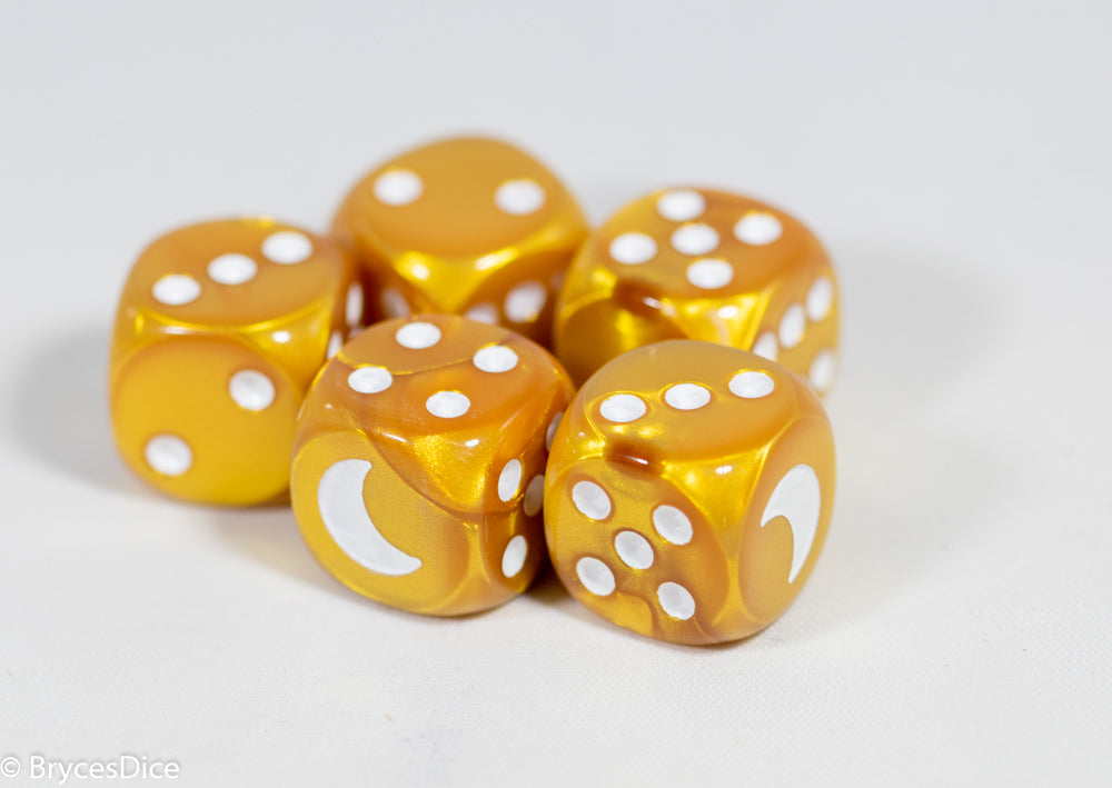 Custom Crescent Moon Velvet Gold/White Chessex Magic Rare by BrycesDice
