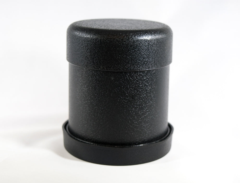 Dice Cup 3.6" D X 4"H Green Felt with Tough Plastic Exterior with Faux Leather Look and Lid