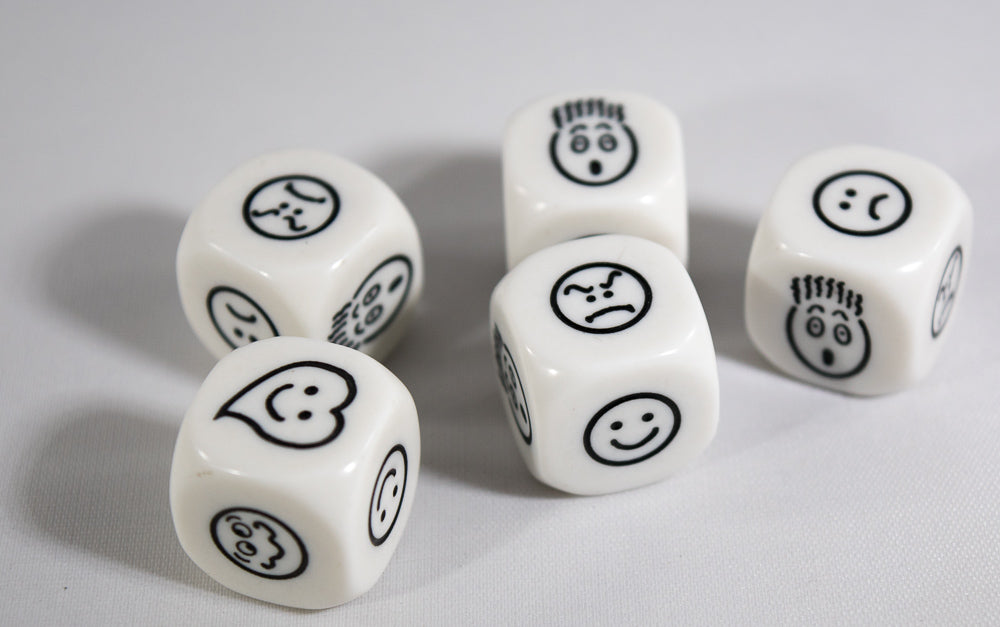 Kids Smiley Face Emoji Dice Happy, Sad, Love, Scared, Mad, Upset Emoji