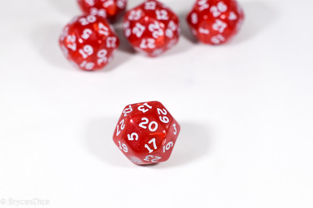 d30 Red Pearlescent Single Die 30 Side's by Chessex (per die)
