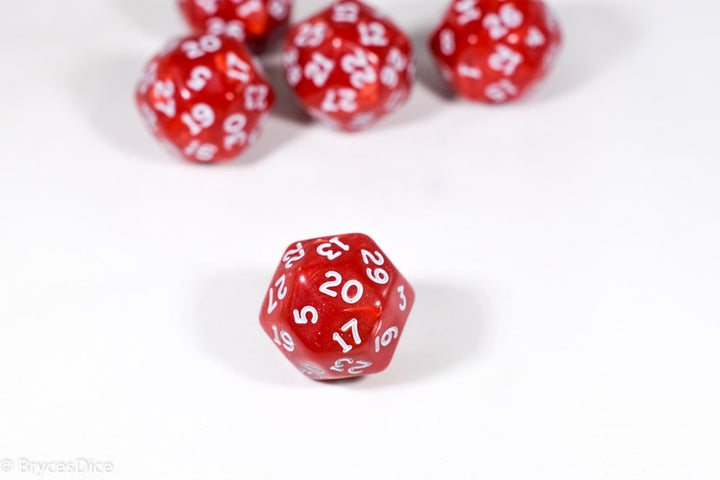 d30 Red Pearlescent Single Die 30 Side's by Chessex (per die)