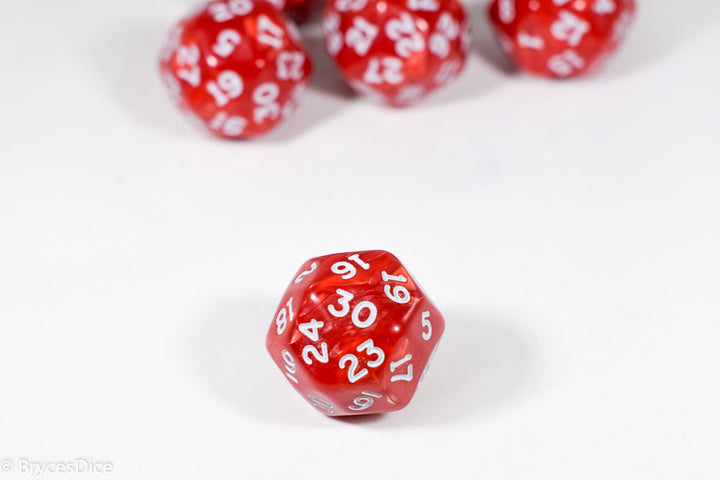 d30 Red Pearlescent Single Die 30 Side's by Chessex (per die)