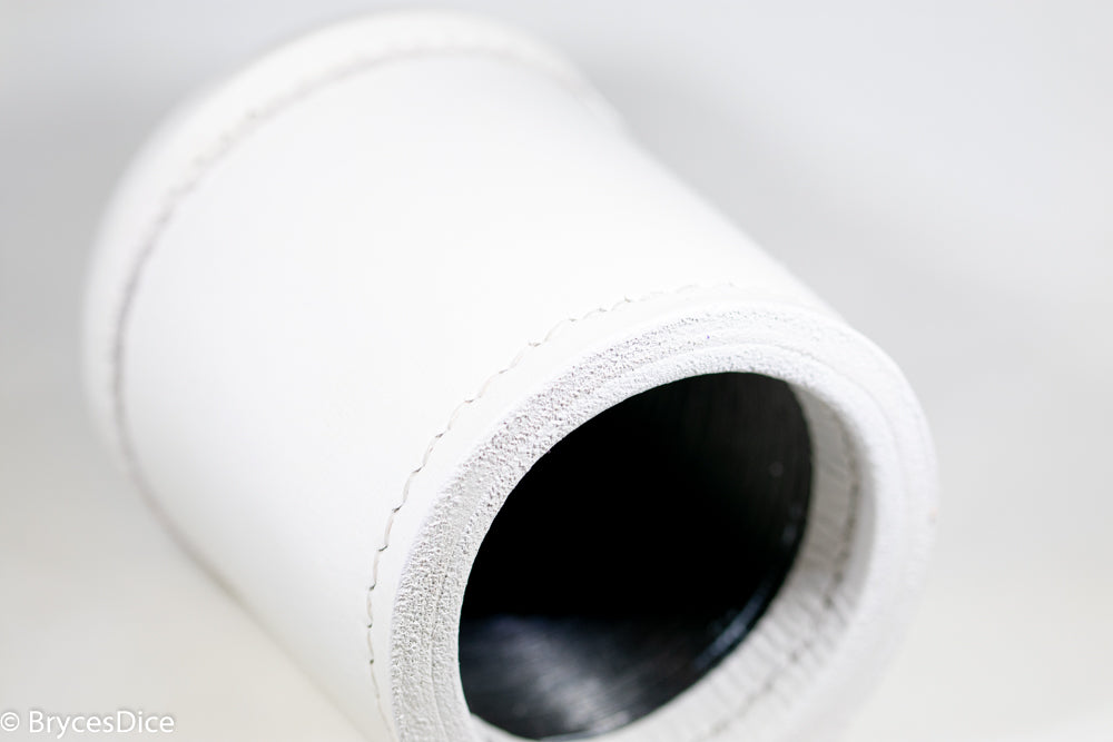 Handmade Leather Dice Cup (White)