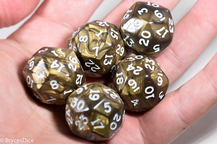 d30 Antique Bronze Pearlescent Single Die 30 Side's by Chessex (per die)