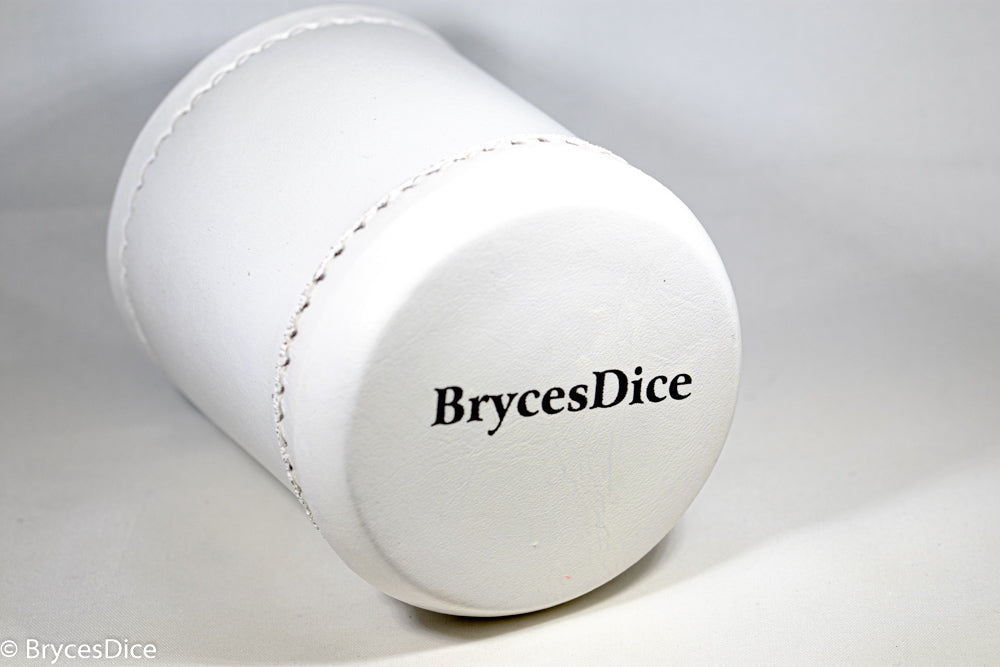 Handmade Leather Dice Cup (White)
