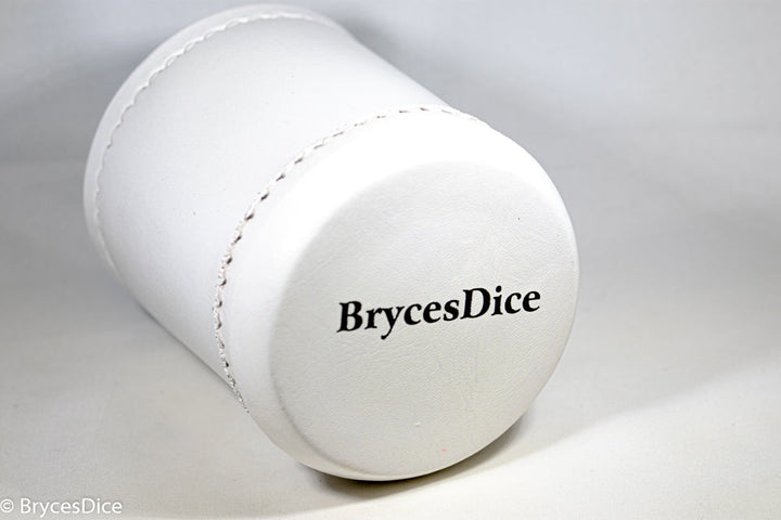 Handmade Leather Dice Cup (White)