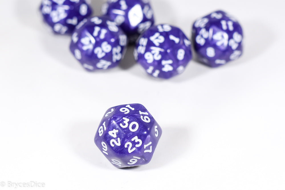 d30 Purple Pearlescent Single Die 30 Side's by Chessex (per die)
