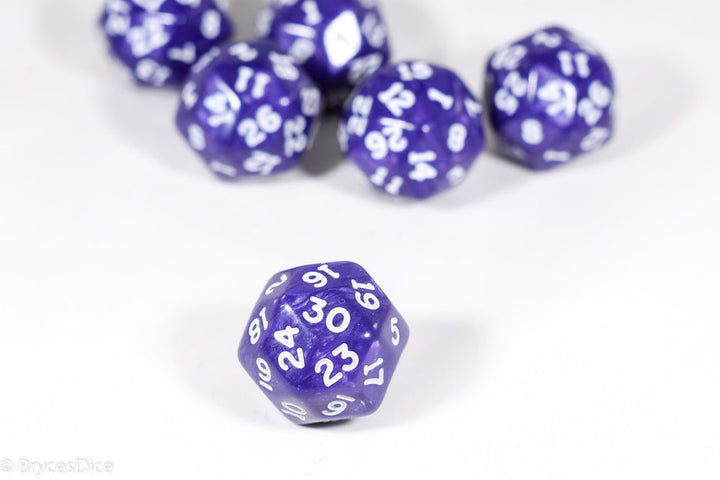d30 Purple Pearlescent Single Die 30 Side's by Chessex (per die)