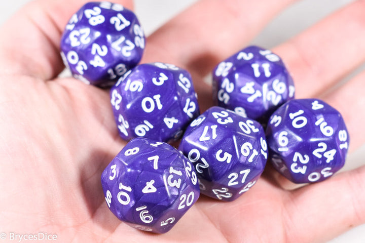 d30 Purple Pearlescent Single Die 30 Side's by Chessex (per die)