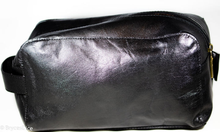 "Traveler" Leather Dice Bag / Purse (Black)