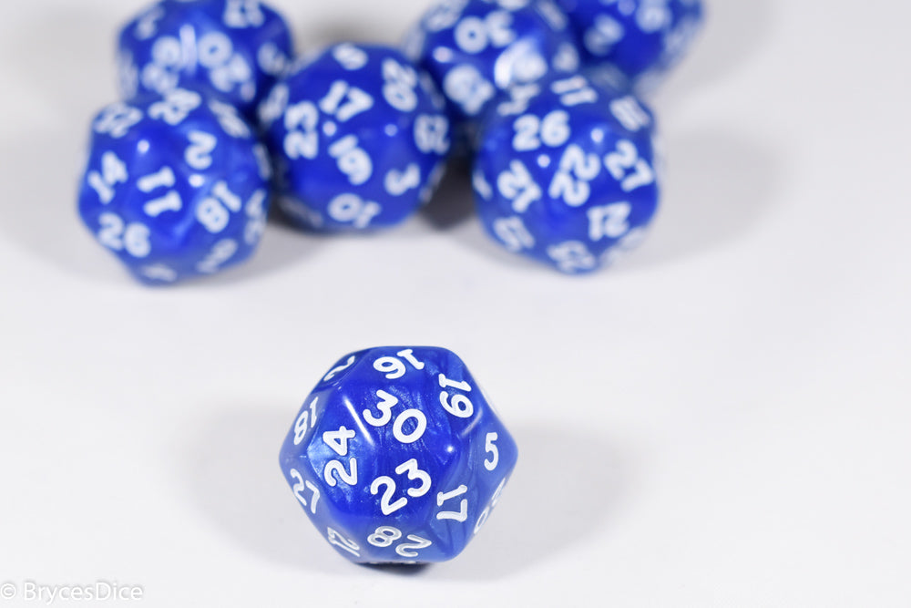 d30 Blue Pearlescent Single Die 30 Side's by Chessex (per die)