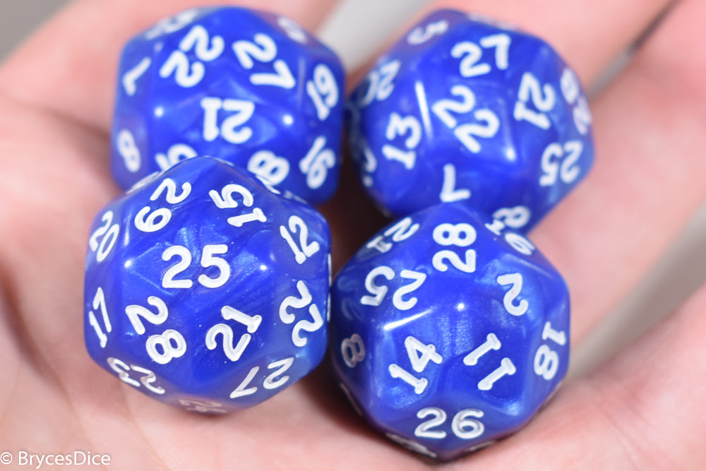d30 Blue Pearlescent Single Die 30 Side's by Chessex (per die)